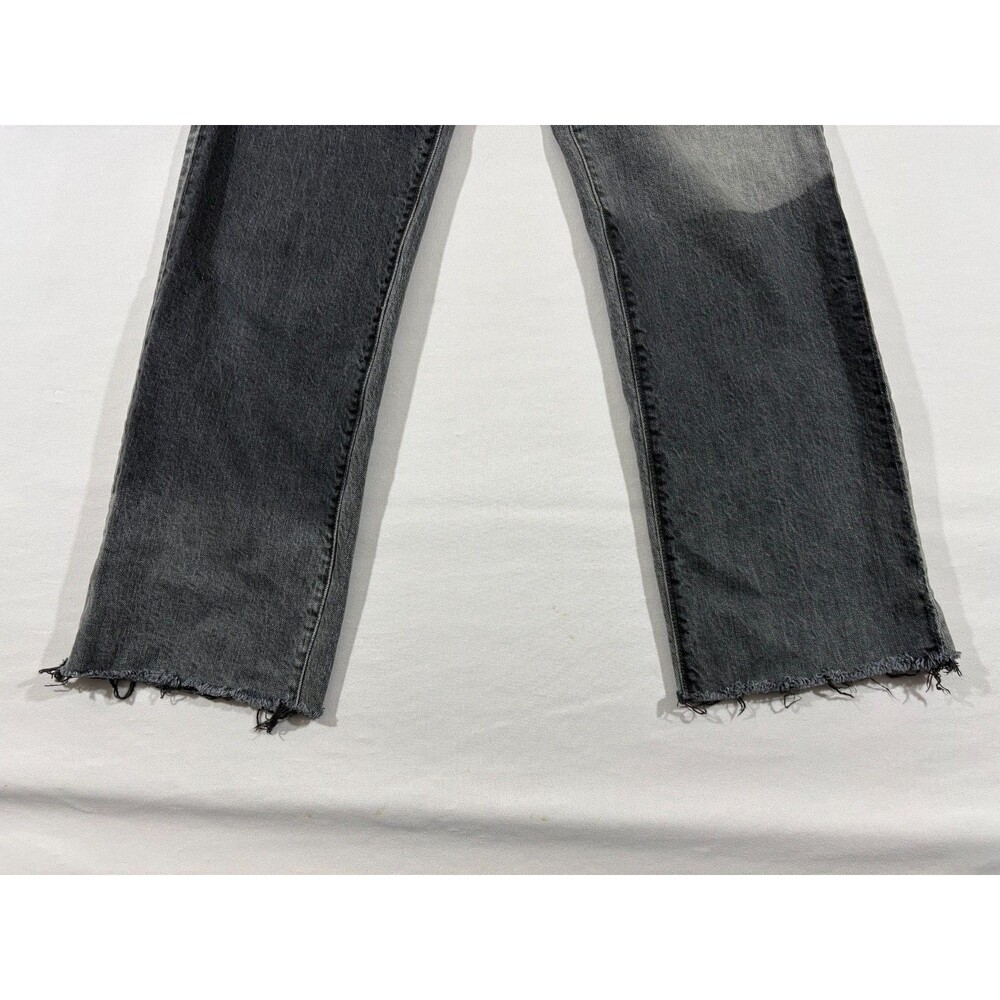 Mother The Rambler Ankle Fray Straight Jeans Hitting Pavement HR Wide Leg Sz 26 - Picture 4 of 16